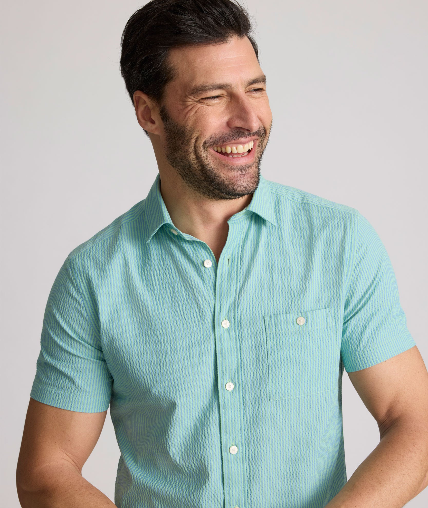 Performance Seersucker Shirt for Men – Moisture-Wicking & Stretch