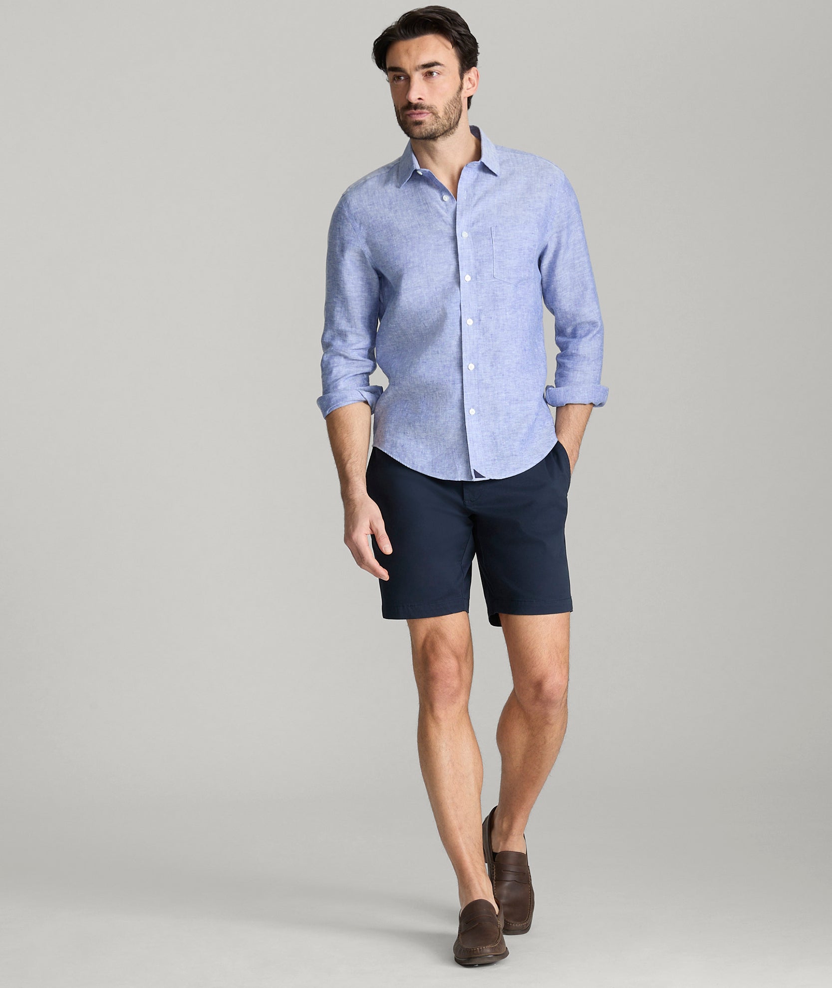 Men's 9" Cotton Chino Shorts with Stretch