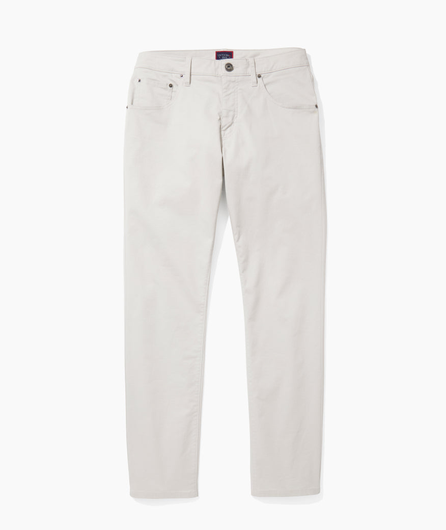 Men's Stone Color Stretch Chino Pants - 5 Pocket Comfort Fit