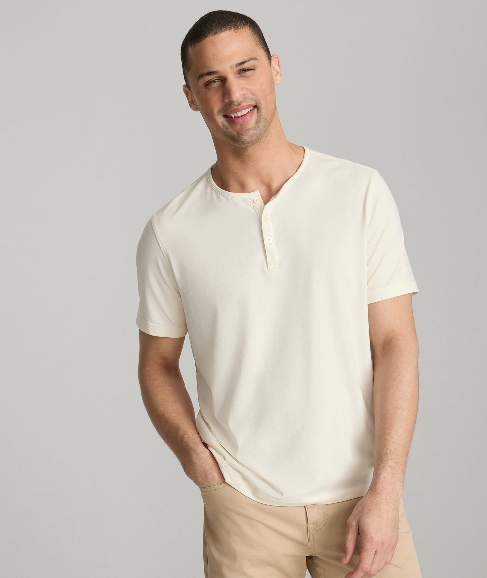EcoSoft™ TENCEL Lyocell Henley Shirt - Breathable Short-Sleeve