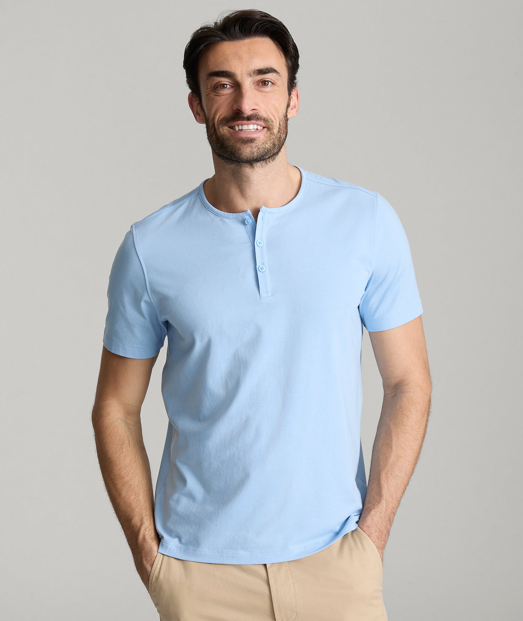 EcoSoft™ TENCEL Lyocell Henley Shirt - Breathable Short-Sleeve