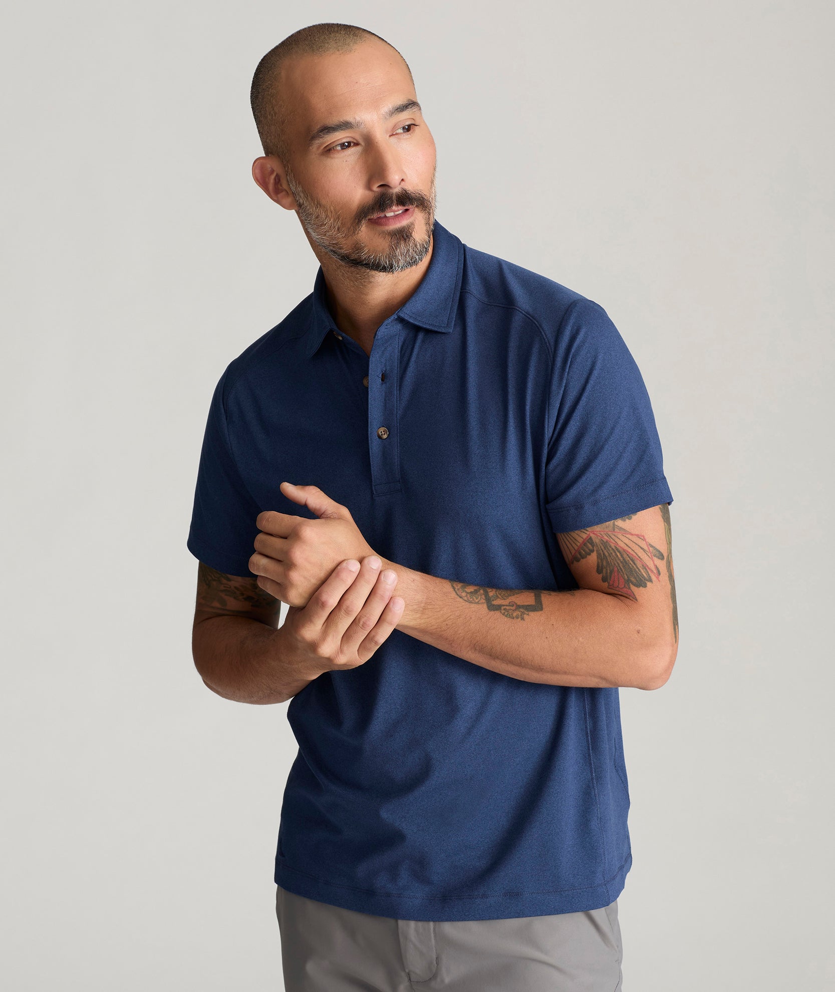 Men's Breathable Performance Polo Shirt - Moisture-Wicking & Stretch Fit