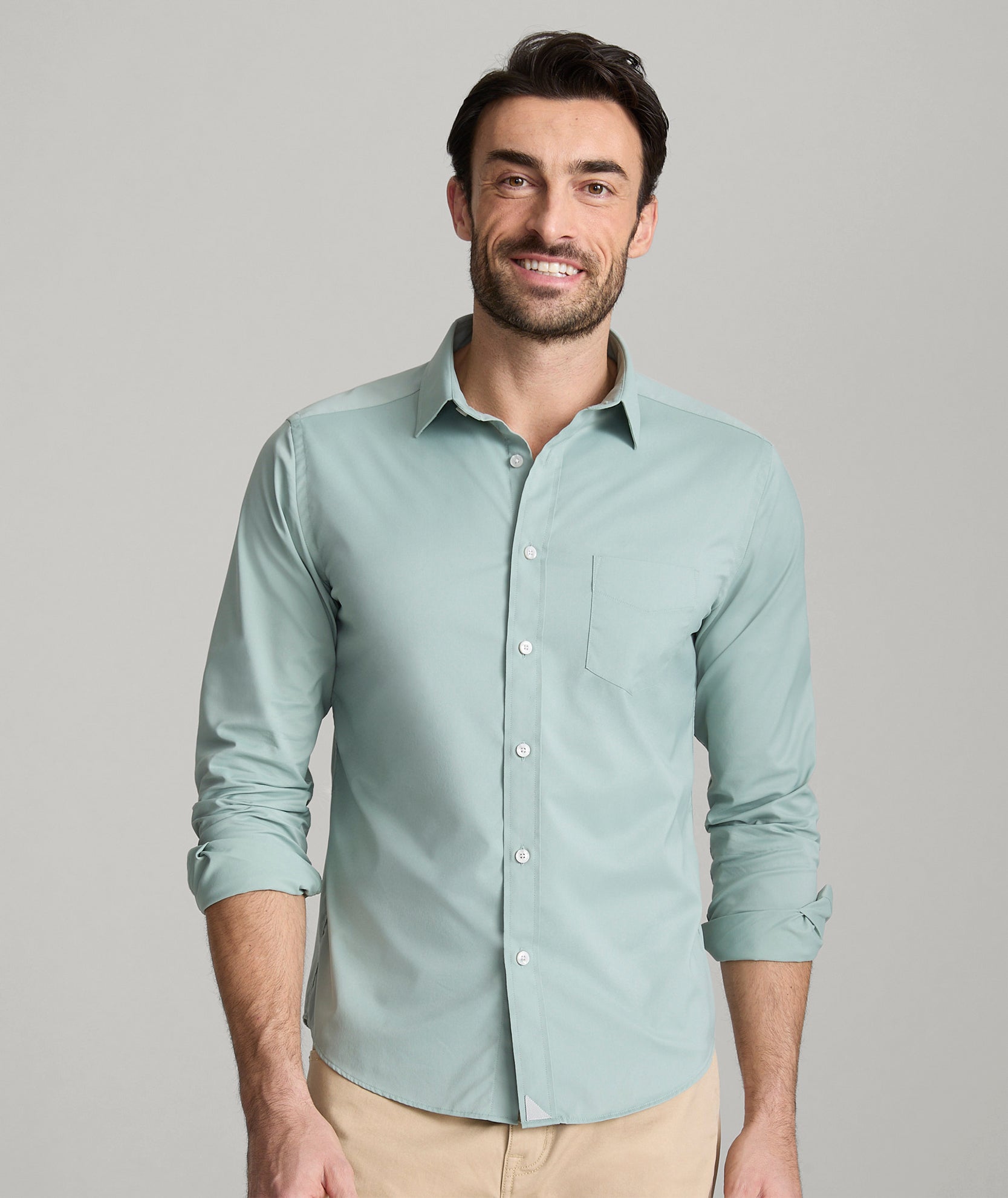Performance Shirt for Men - Wrinkle-Free, Stretch Nylon, Stay-Put Collar