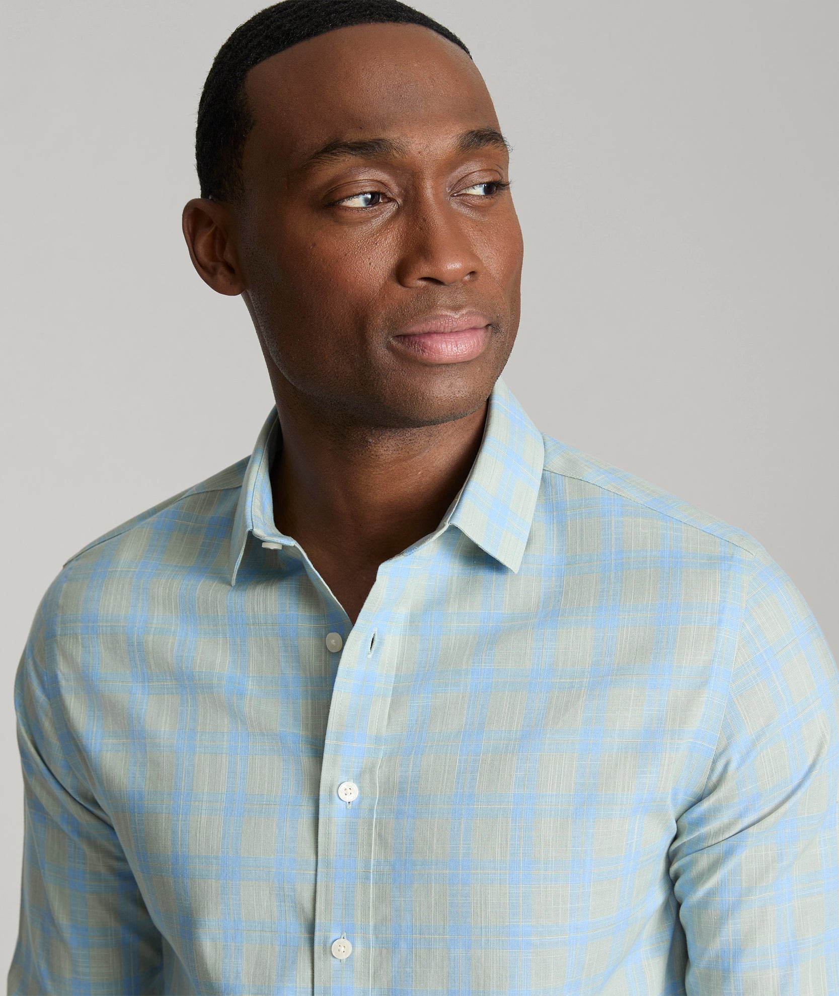 Clark Wrinkle-Free Cotton Shirt with Spread Collar