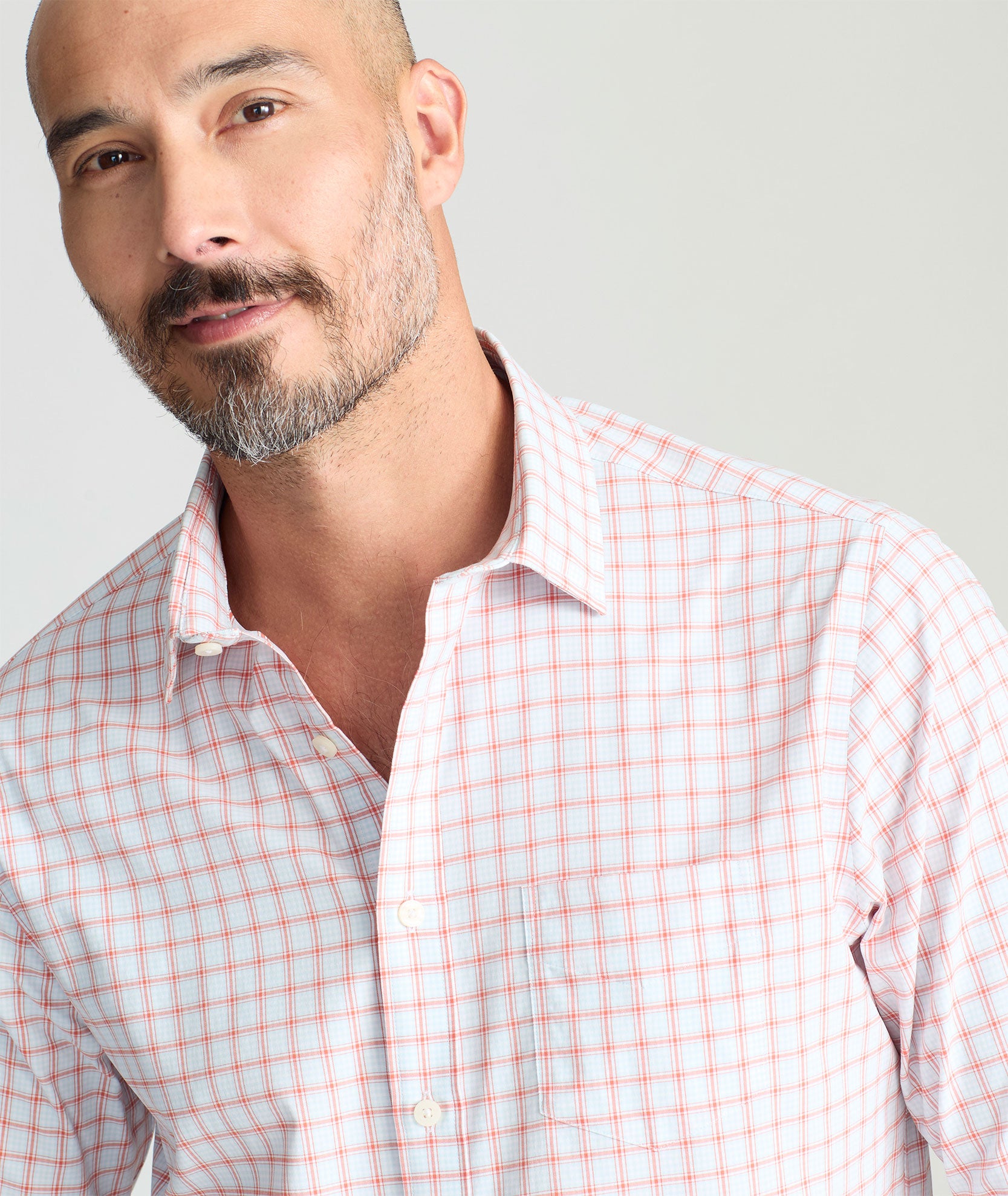 Men's Wrinkle-Resistant Performance Shirt with Pocket - Nylon Stretch
