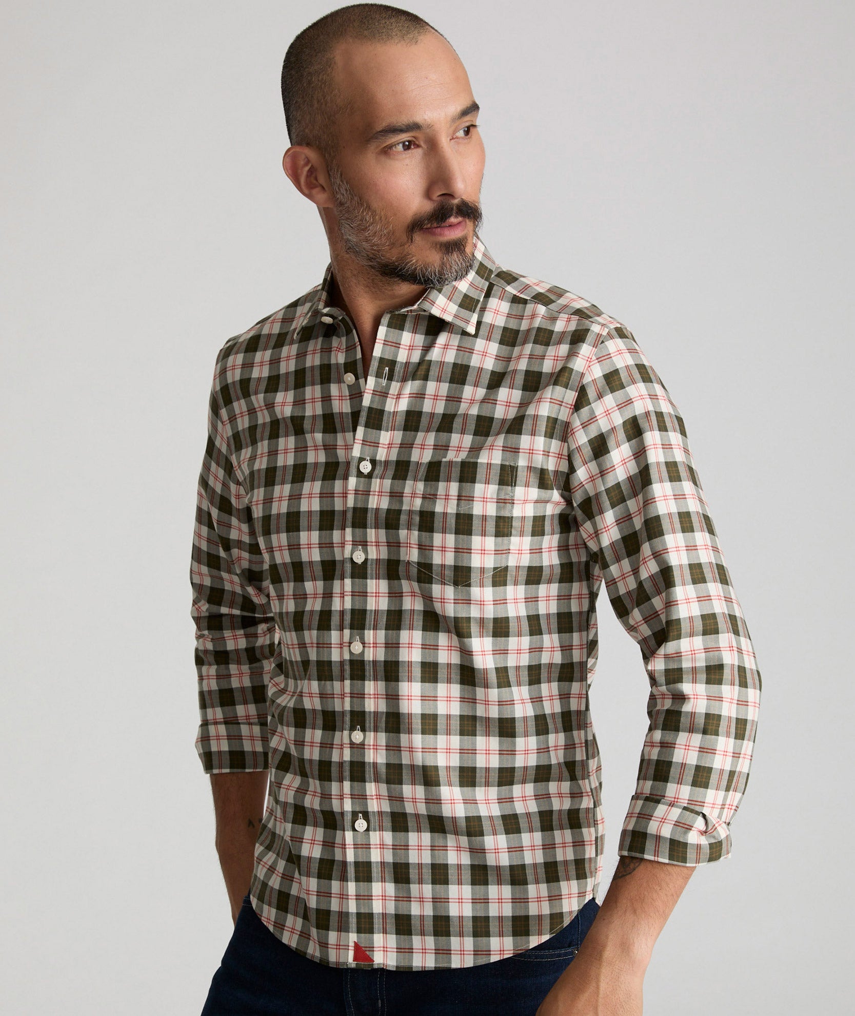 Harwin Wrinkle-Free Cotton Shirt with Stay-Put Collar