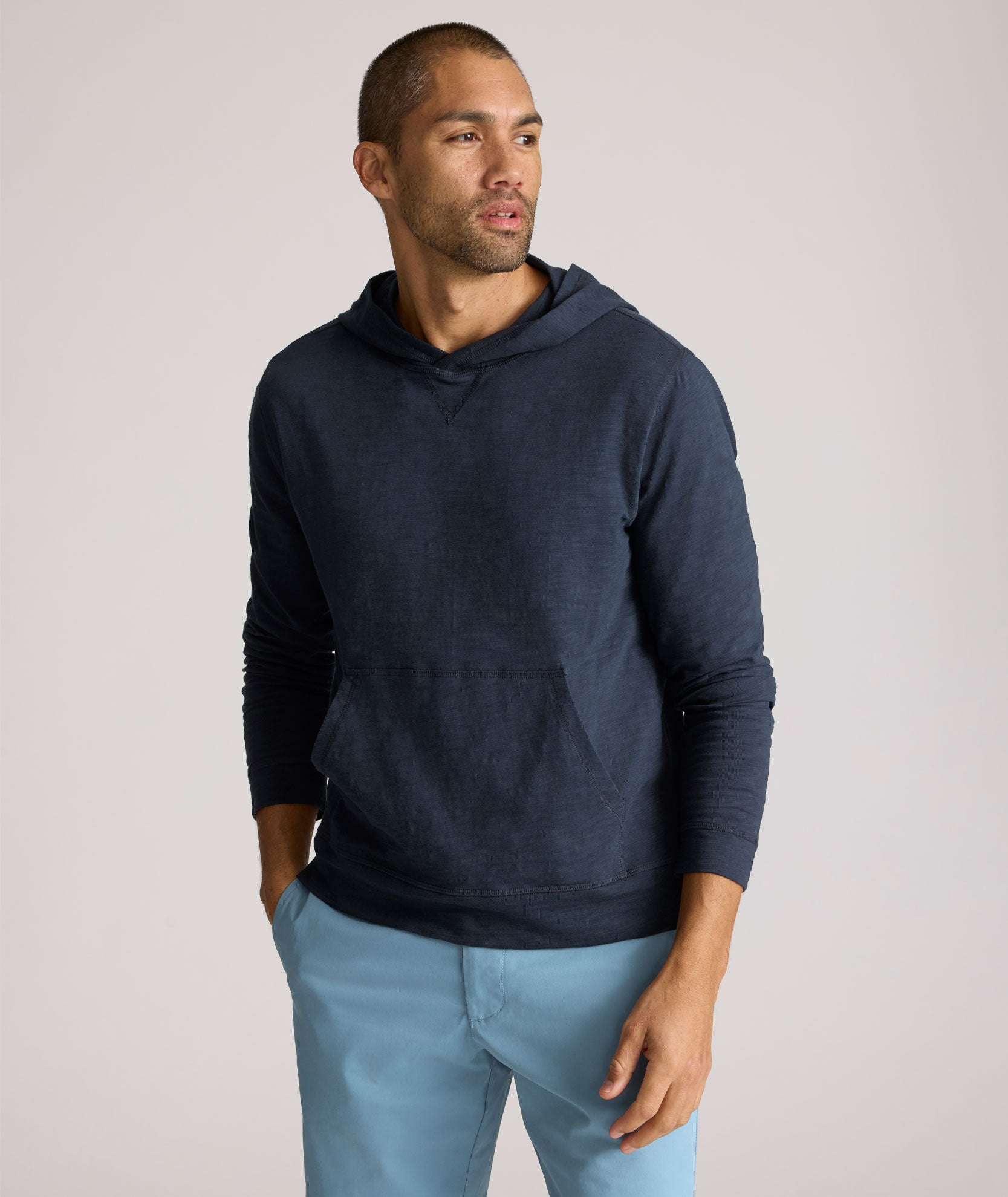 Men's 100% Cotton Slub Hoodie – Soft & Breathable Pullover