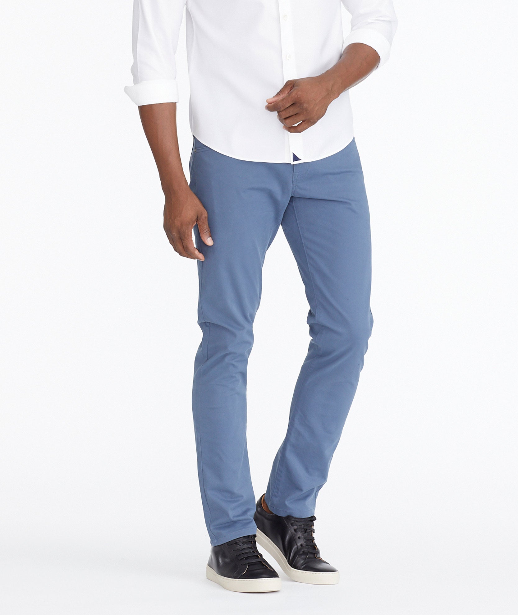 Men's Stone Color Stretch Chino Pants - 5 Pocket Comfort Fit