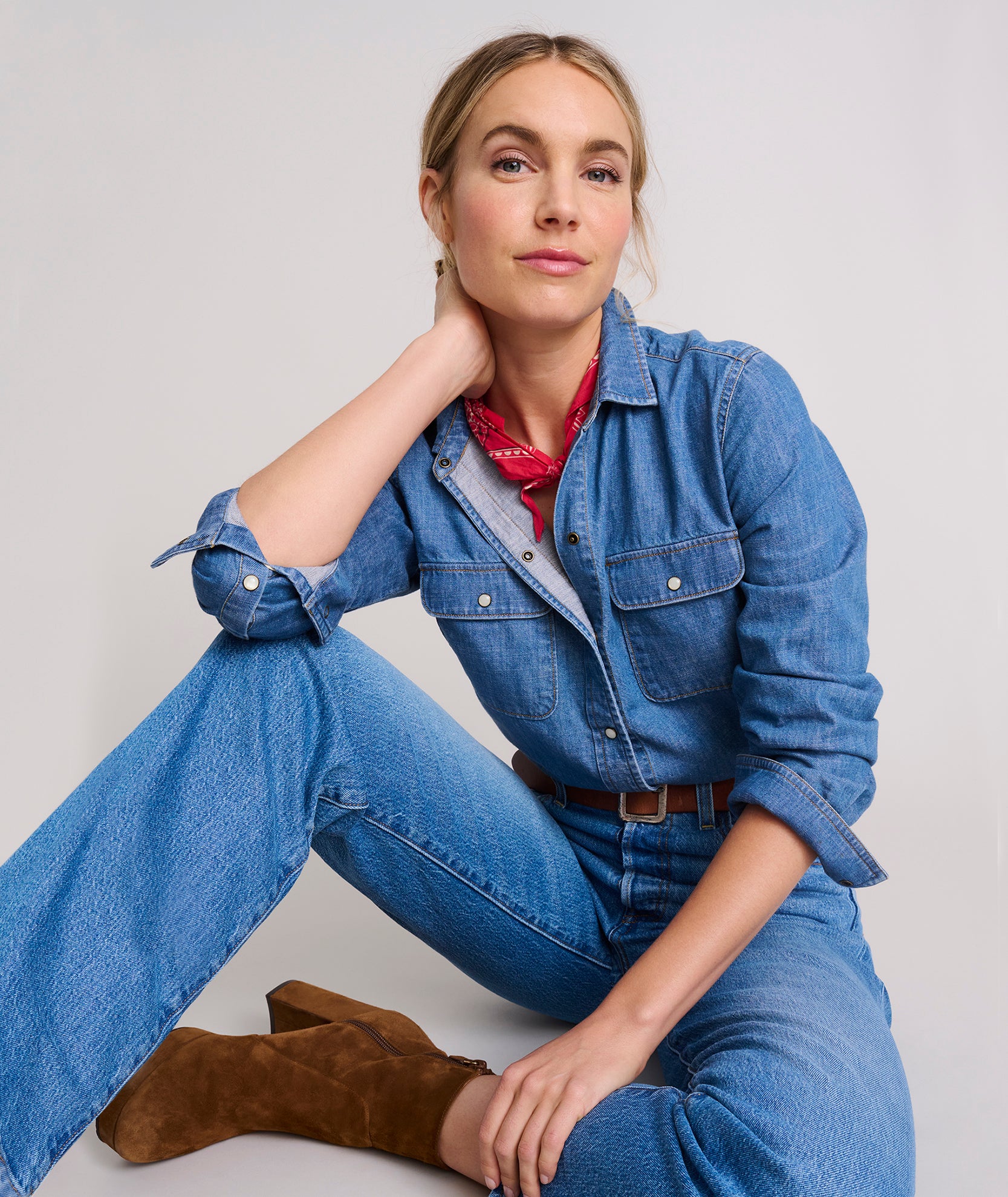 Women's Denim Shirt - 100% Cotton Workshirt Style
