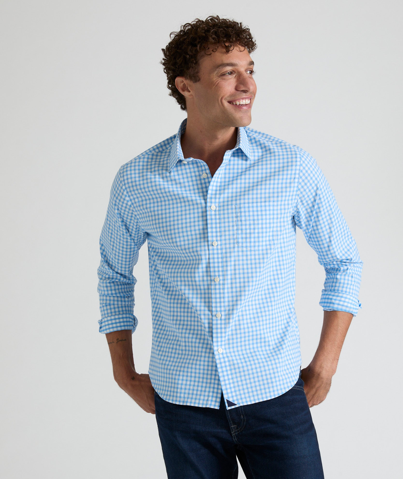Performance Shirt with Pocket - Wrinkle-Free & Sweat-Wicking