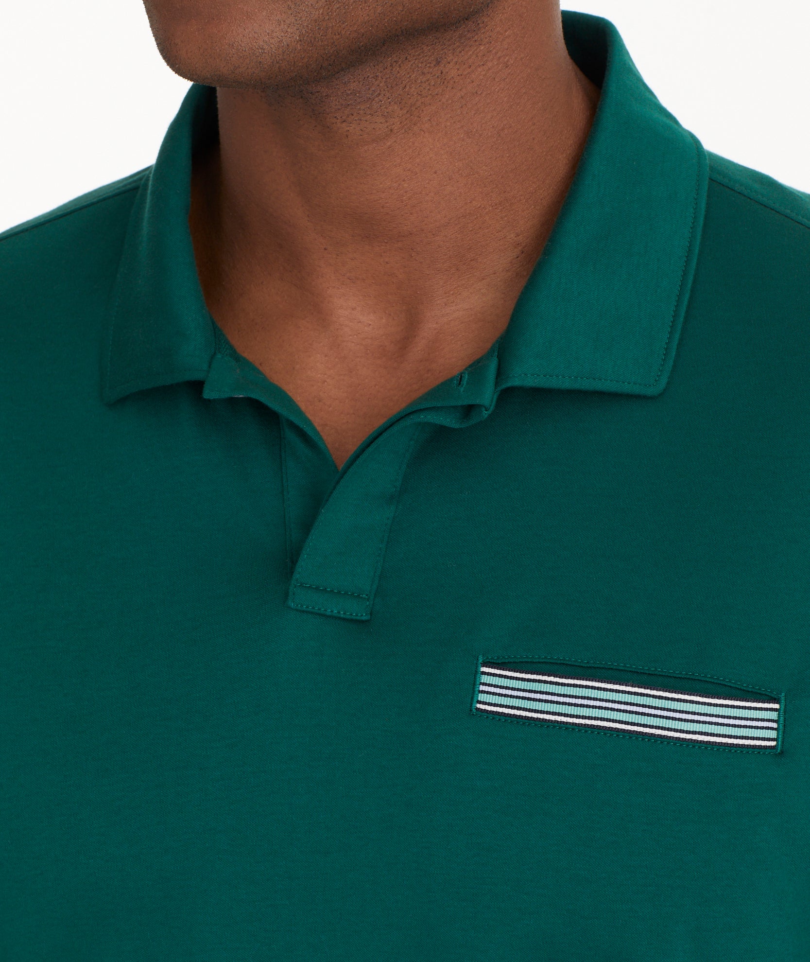 Wrinkle-Free Cotton Long Sleeve Polo Shirt with Chest Pocket