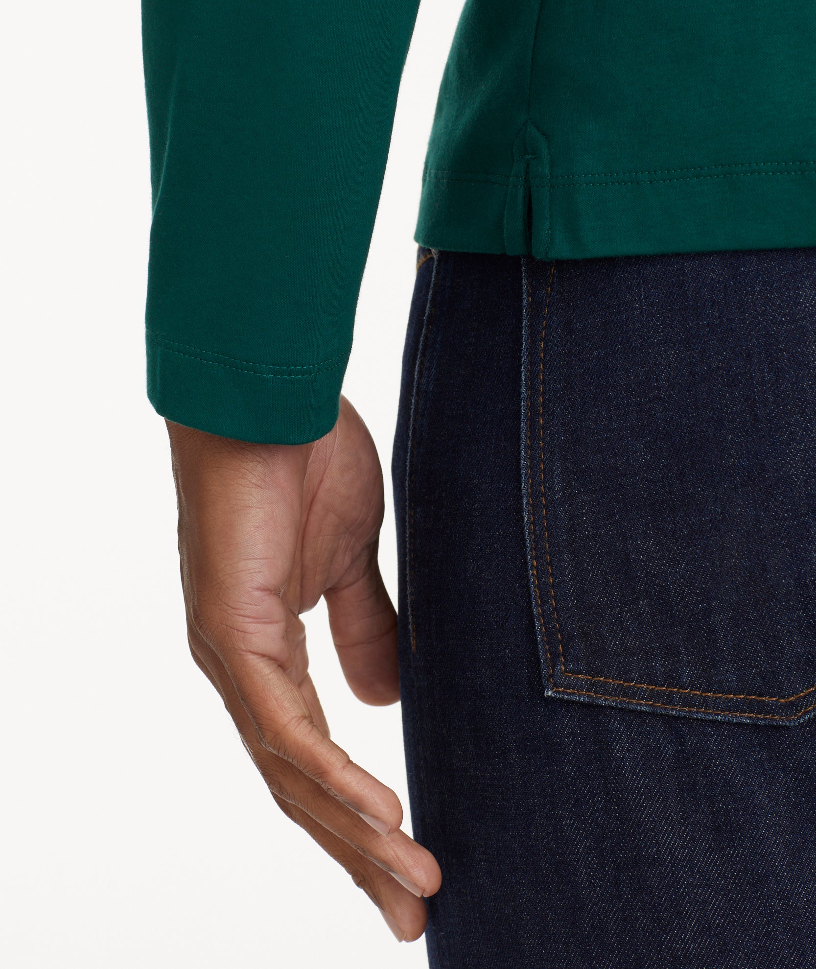 Wrinkle-Free Cotton Long Sleeve Polo Shirt with Chest Pocket