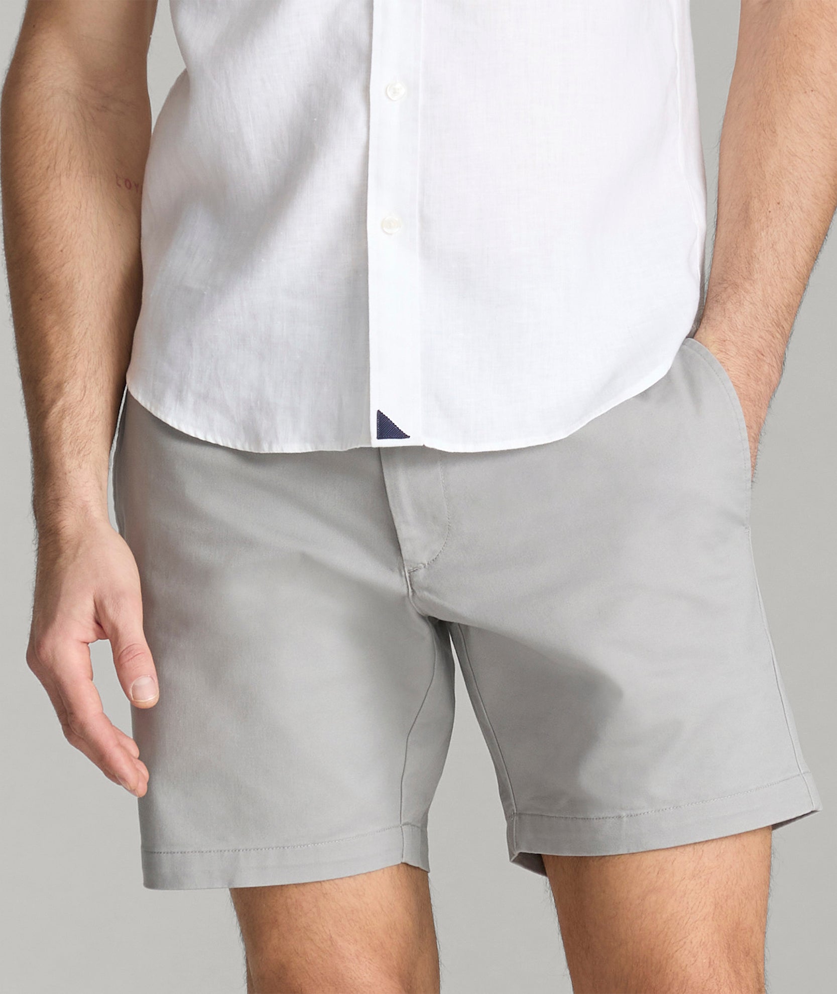 Men's 7" Stretch Cotton Chino Shorts for Summer
