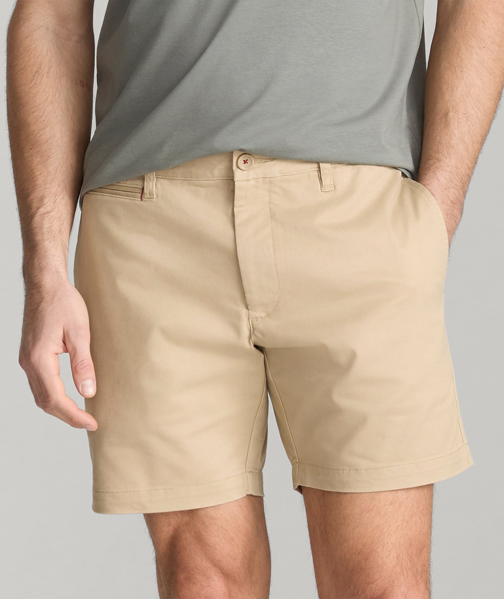 Men's 7" Stretch Cotton Chino Shorts for Summer
