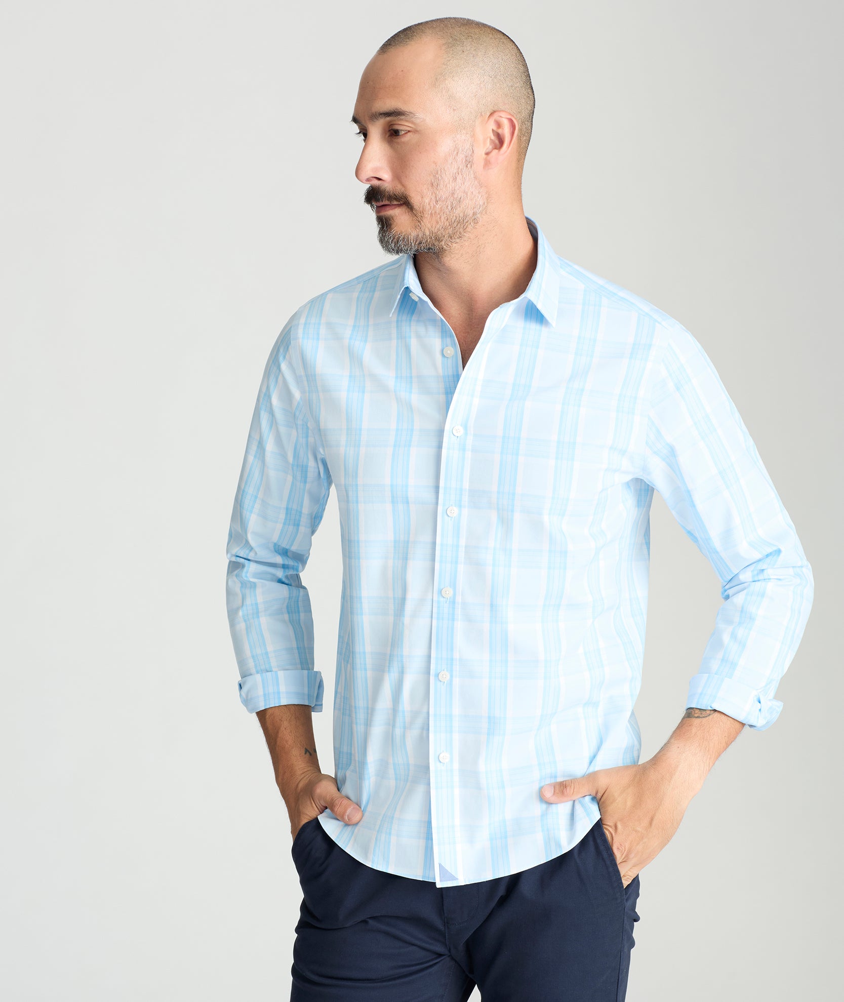Yates Wrinkle-Free Cotton Button-Down Shirt for Men