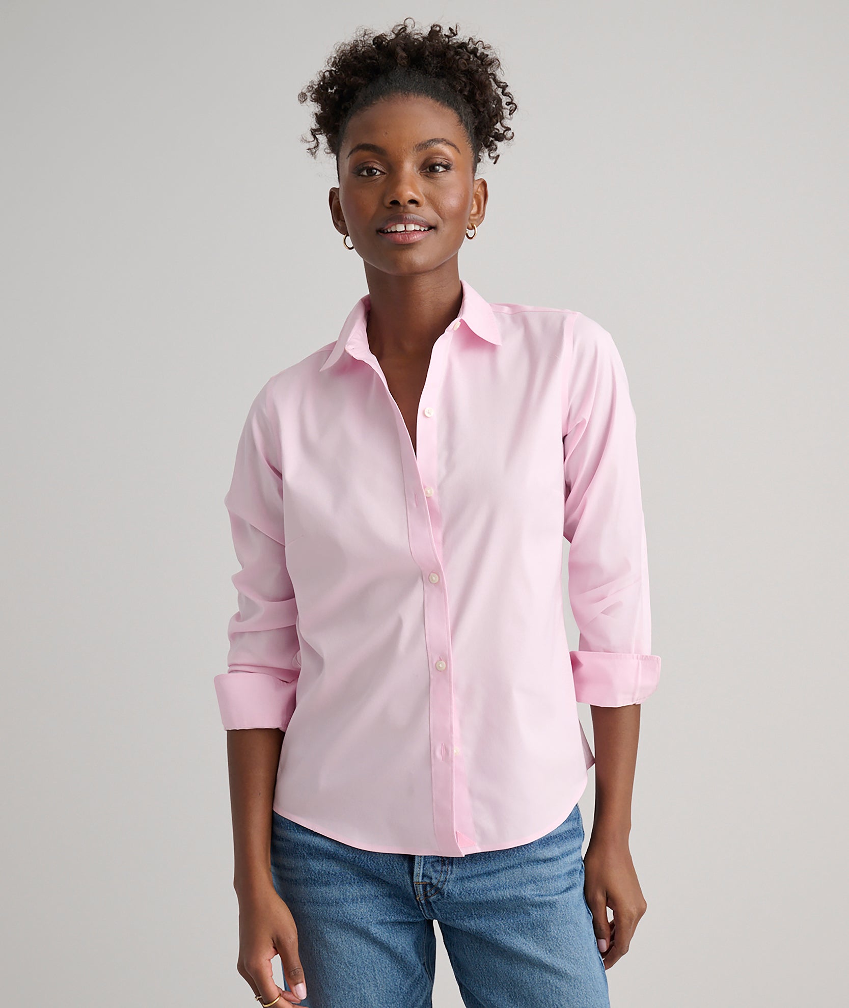 Wrinkle-Free Stretch Cotton Bella Shirt for Women