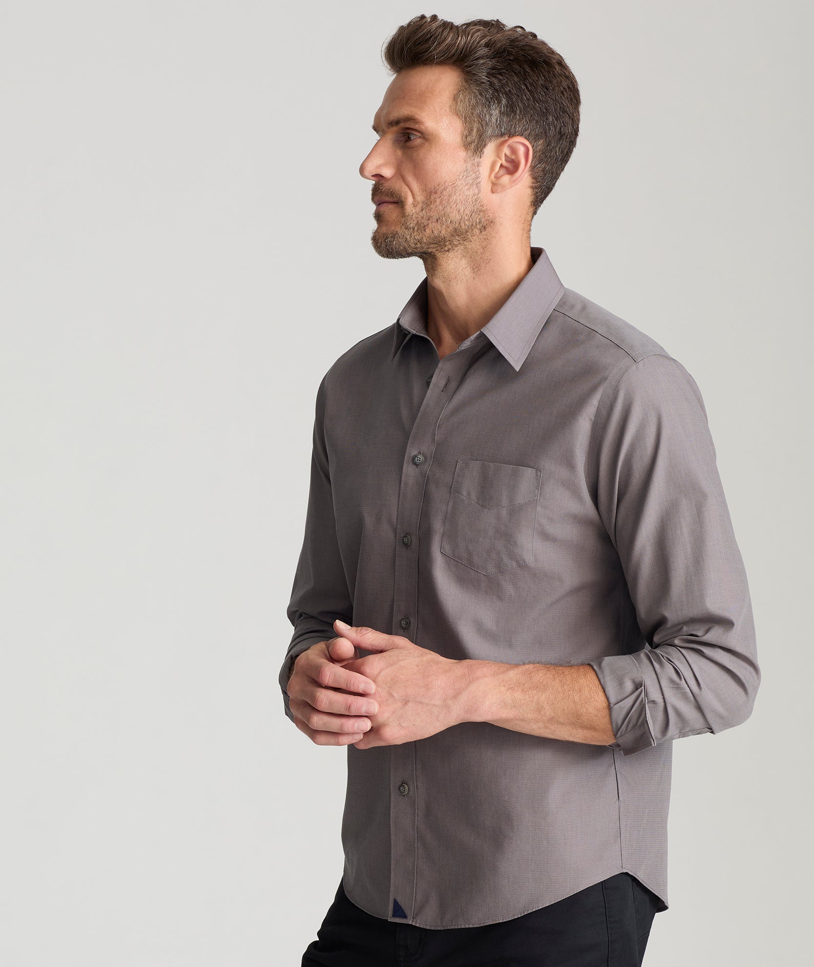 Men's Wrinkle-Free Cotton Sangiovese Shirt - Stay-Put Collar