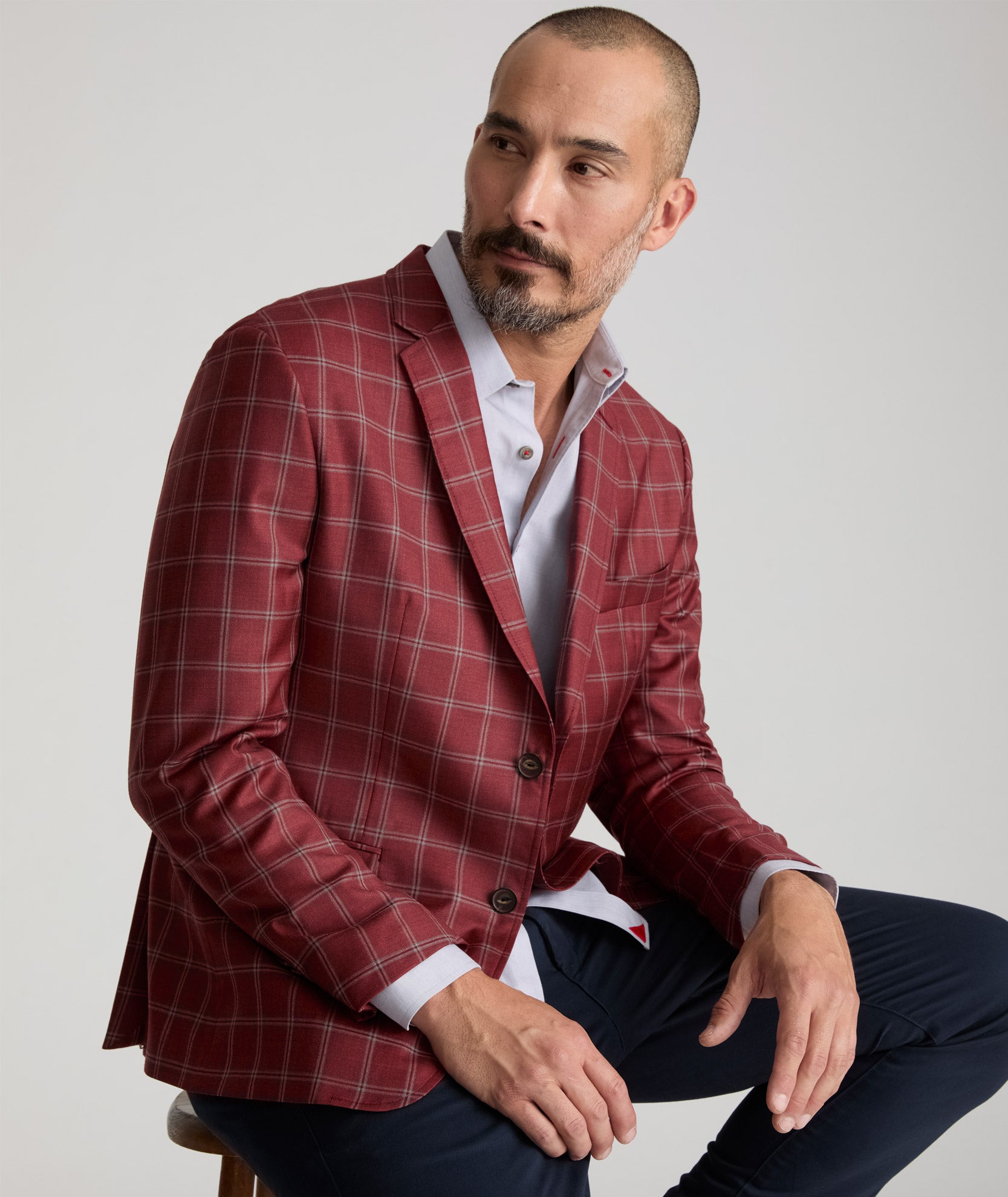 Italian Wool Reda Sport Coat - Classic Check Blazer for Men