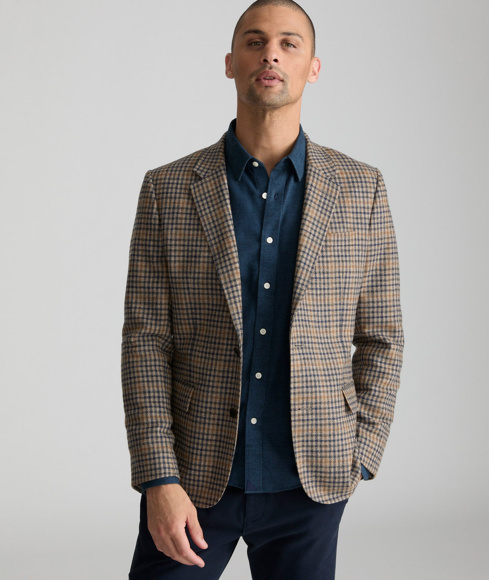 Italian Wool Sport Coat by Sezanne - Unlined Gingham Blazer
