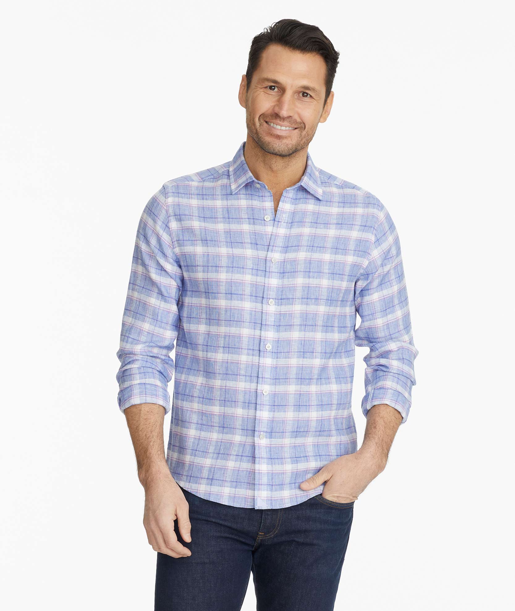 Wrinkle-Resistant Linen Shirt by Berardo - Machine Washable