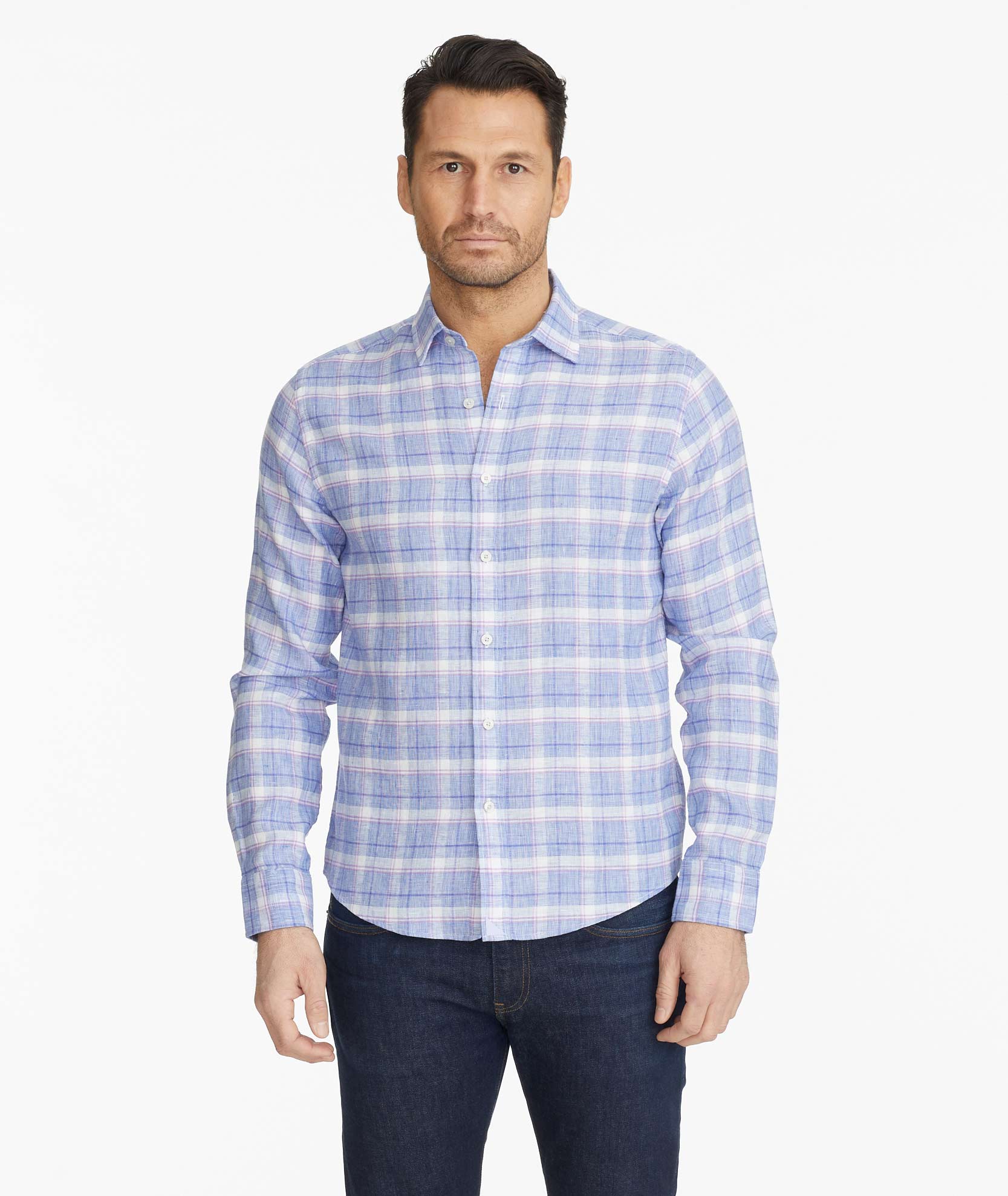 Wrinkle-Resistant Linen Shirt by Berardo - Machine Washable
