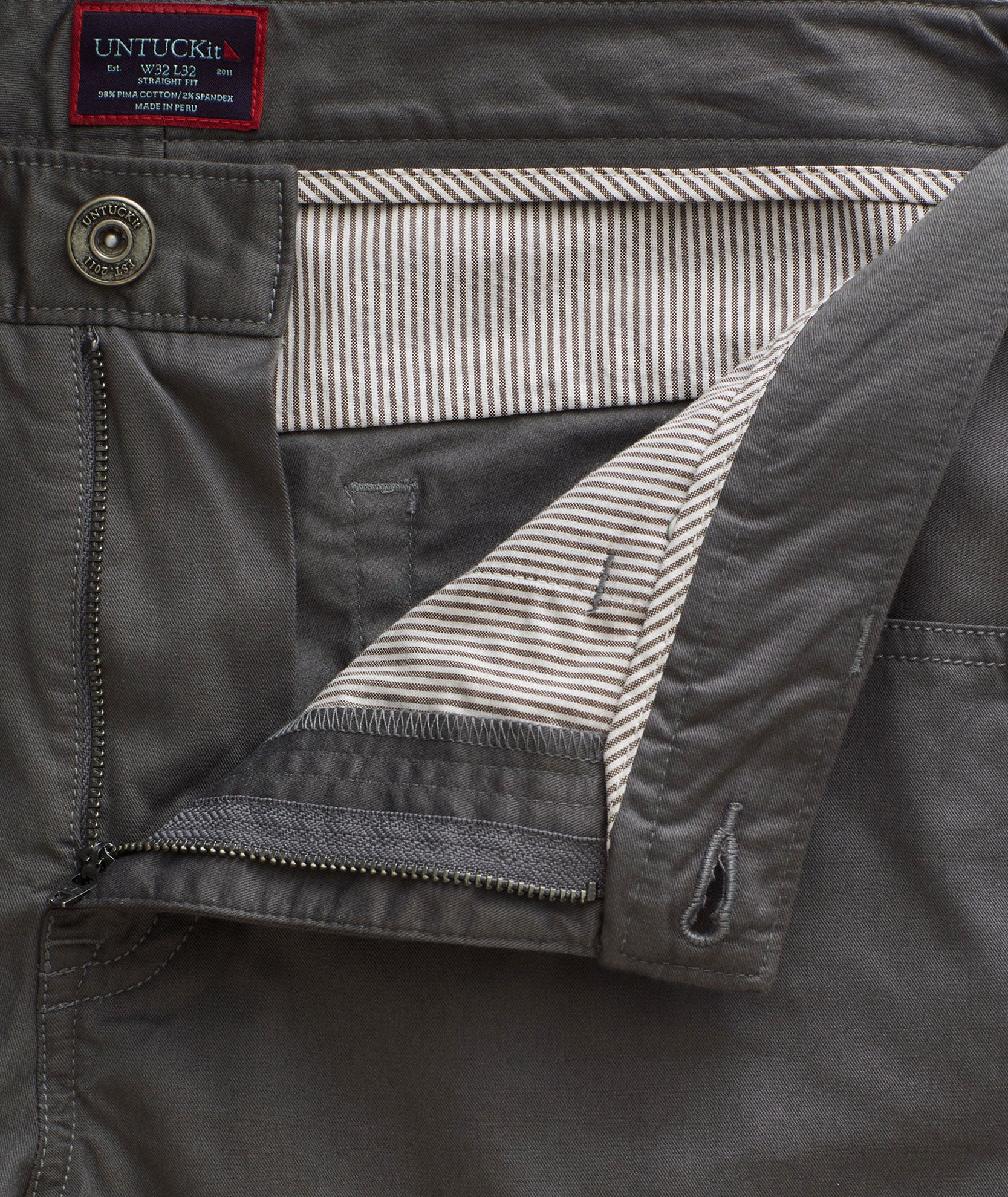 Men's Stone Color Stretch Chino Pants - 5 Pocket Comfort Fit