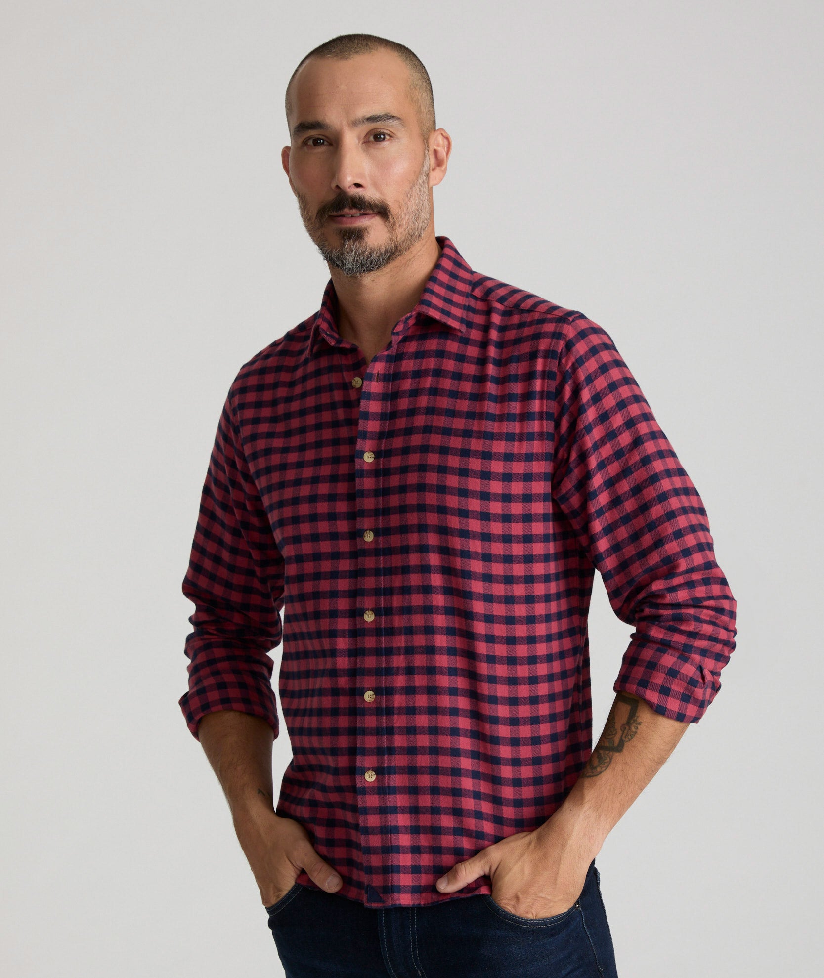 Untucked Bricco Flannel Shirt - Lightweight 100% Cotton