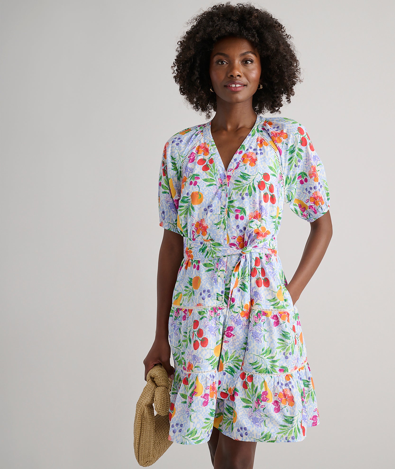 Women's Cotton Short-Sleeve Sierra Dress with Adjustable Belt