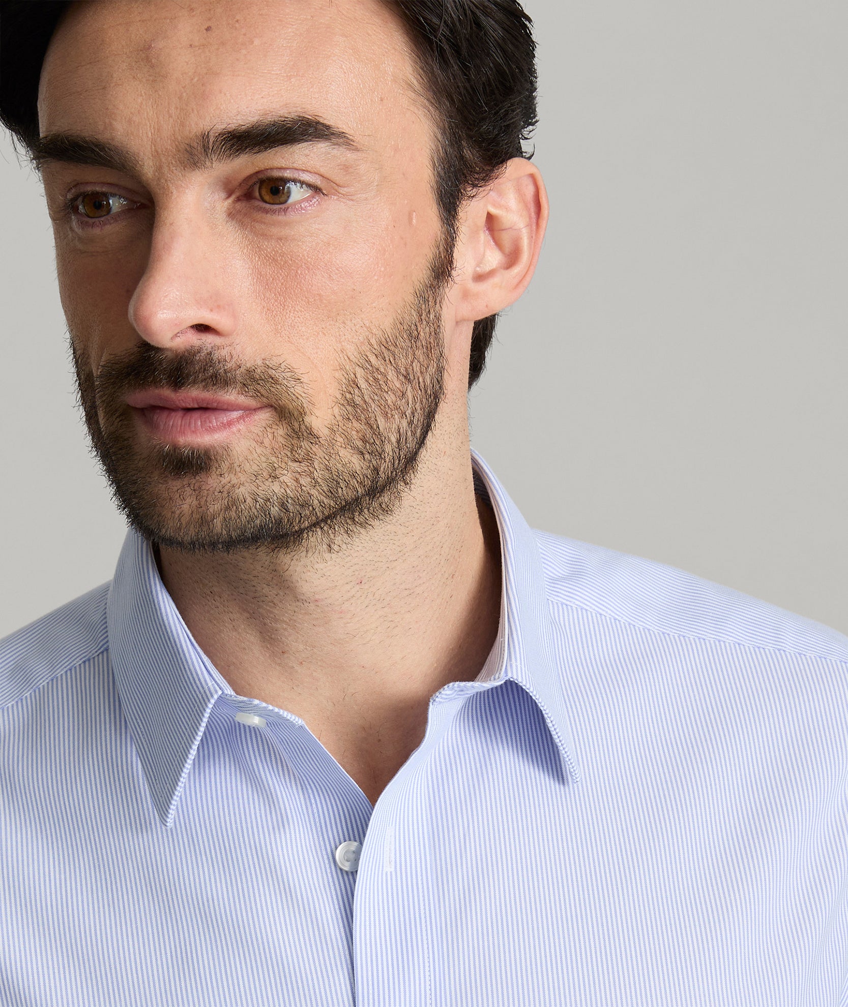 Men's Wrinkle-Free Cotton Shirt with Stay-Put Collar