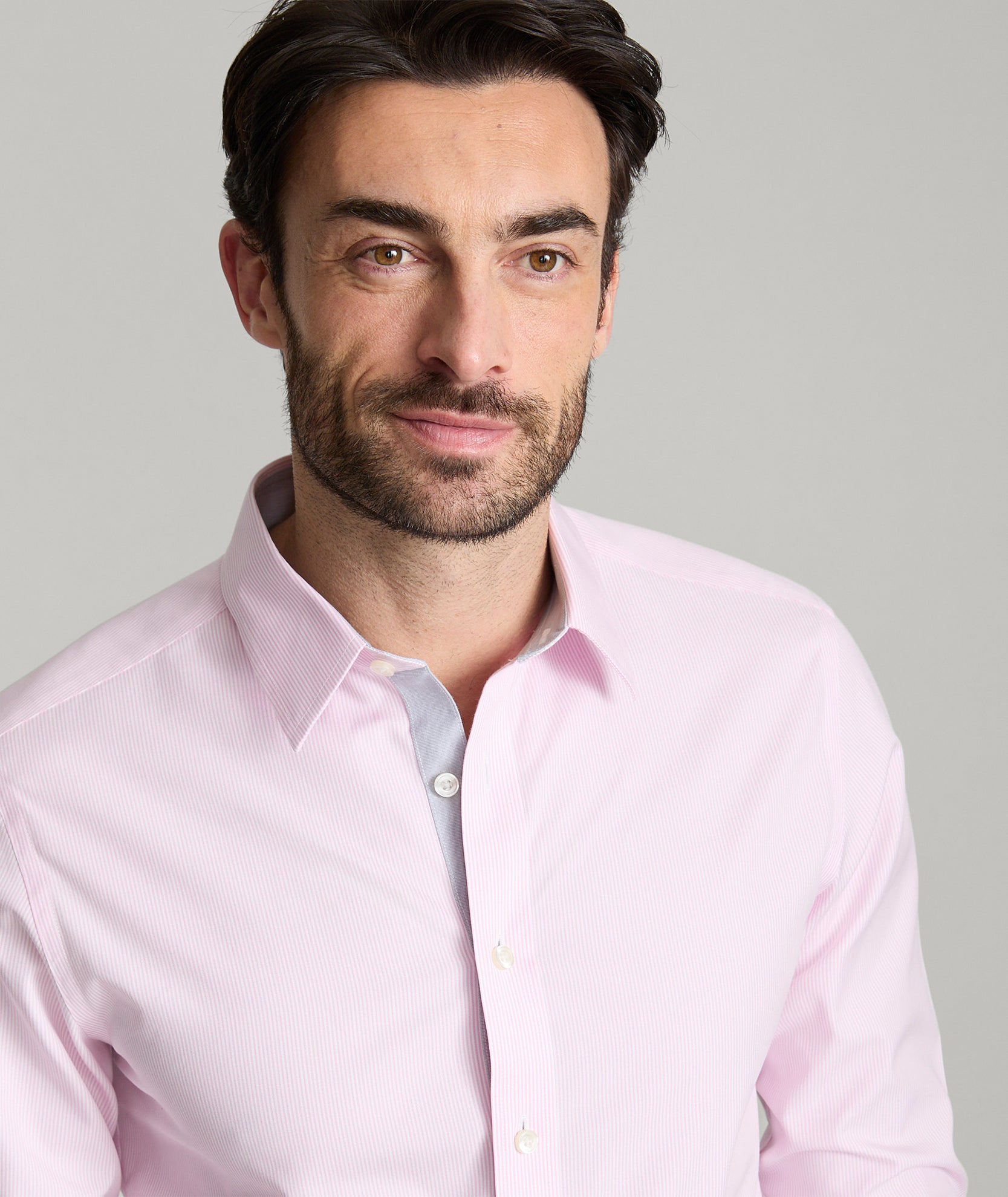 Men's Wrinkle-Free Cotton Douro Shirt with Stripes
